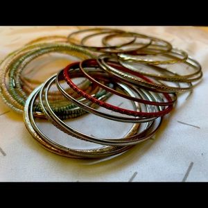 26 assorted bangle bracelets